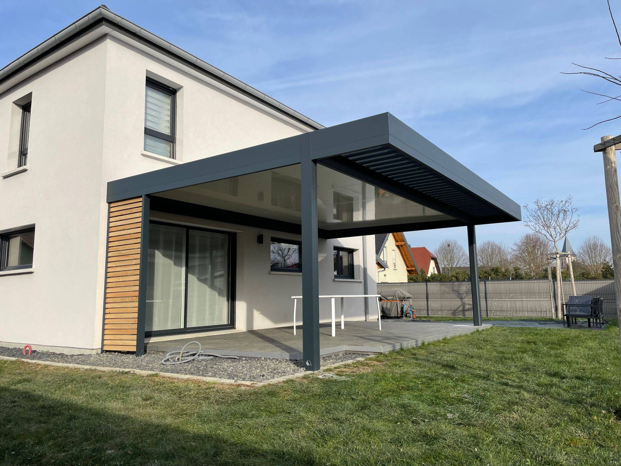 Fabrication et conception de pergola bioclimatique à toiture fixe et rétractable à Wittelsheim proche d&#8217;Altkirch Wittenheim 2
